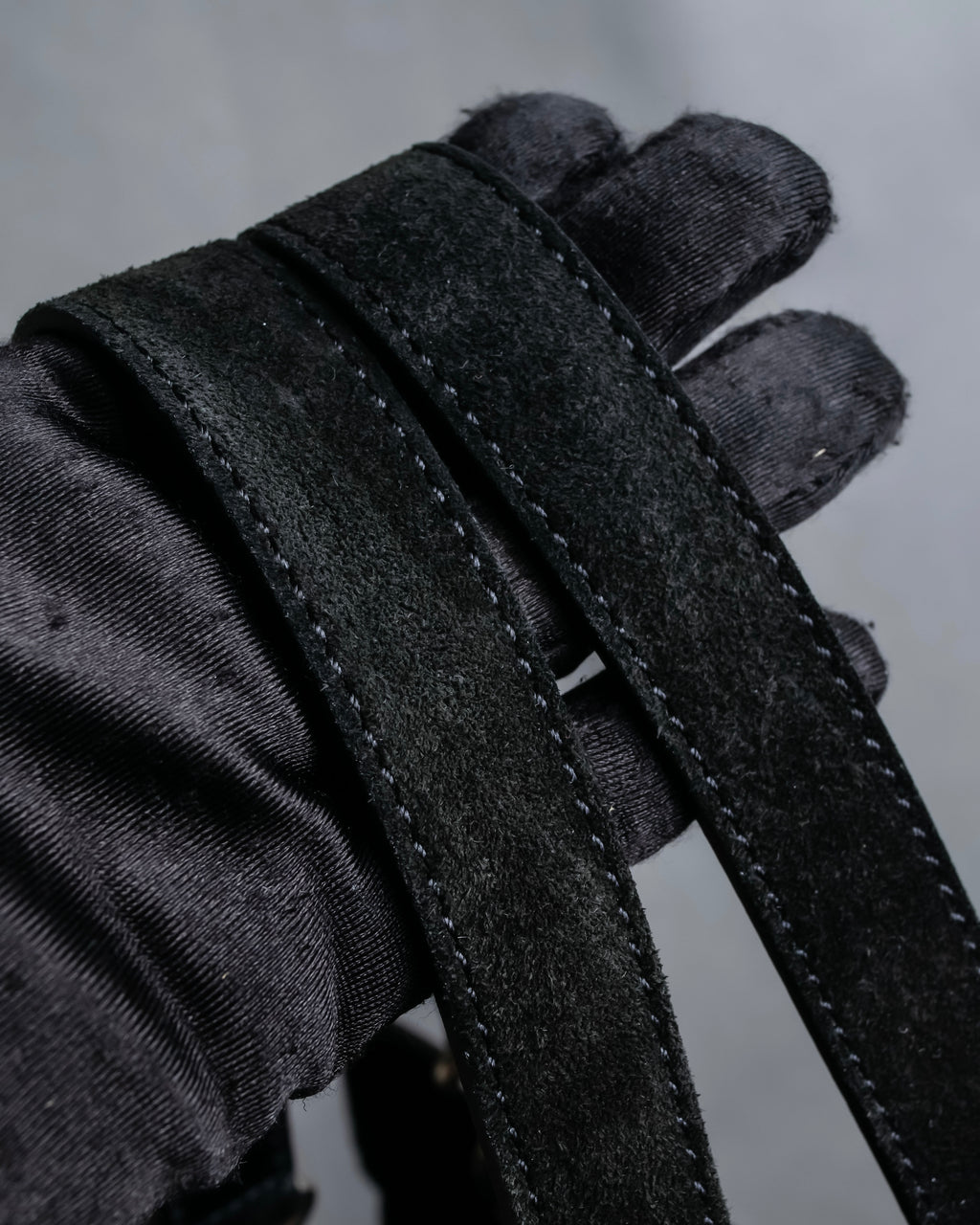 "CELINE" Horizontal form suede one-handle bag