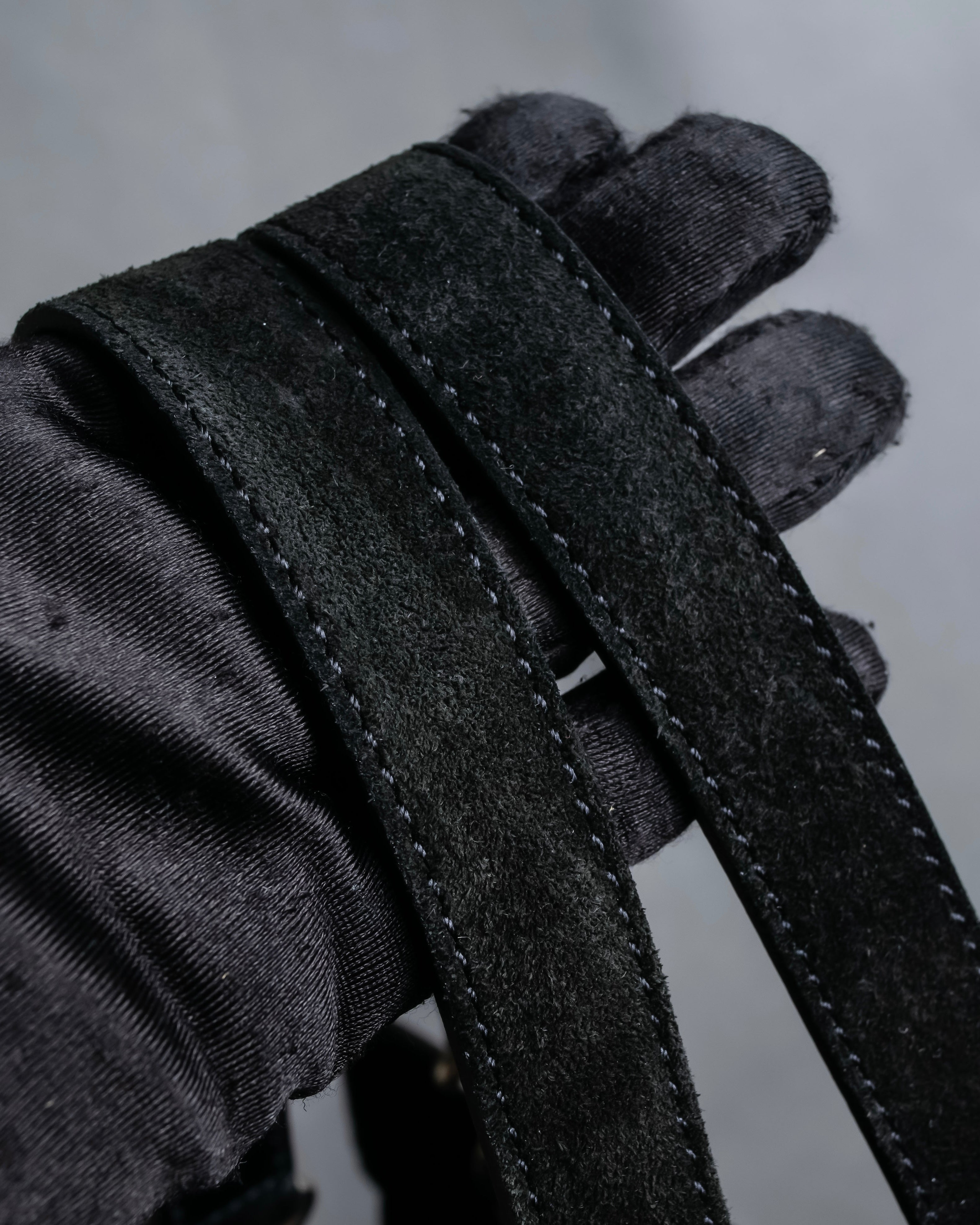 "CELINE" Horizontal form suede one-handle bag