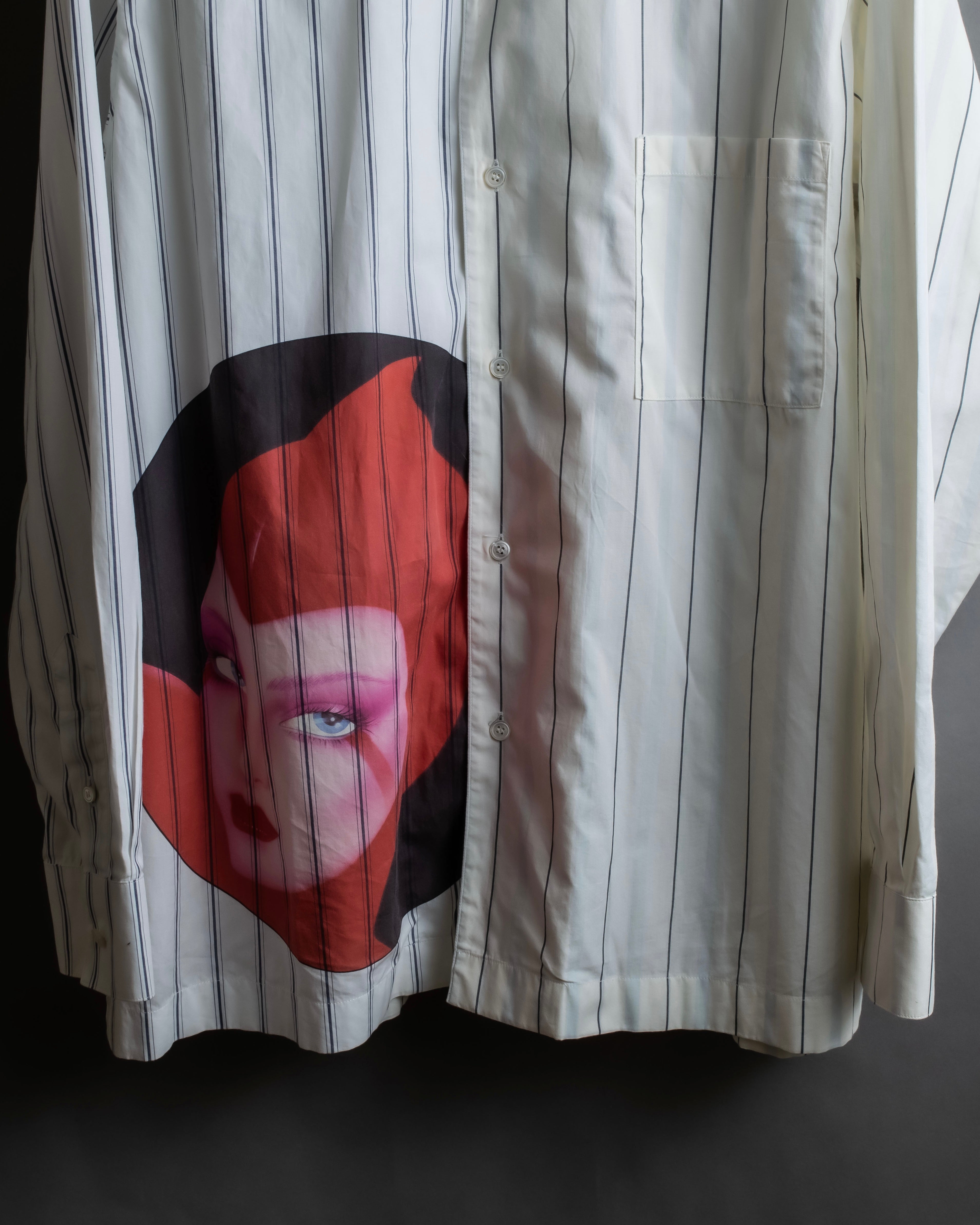 "STELLA McCARTNEY" 18SS Drag queen graphic design stripe shirt