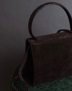 "LOEWE" Textured suede panel barcelona shoulder bag