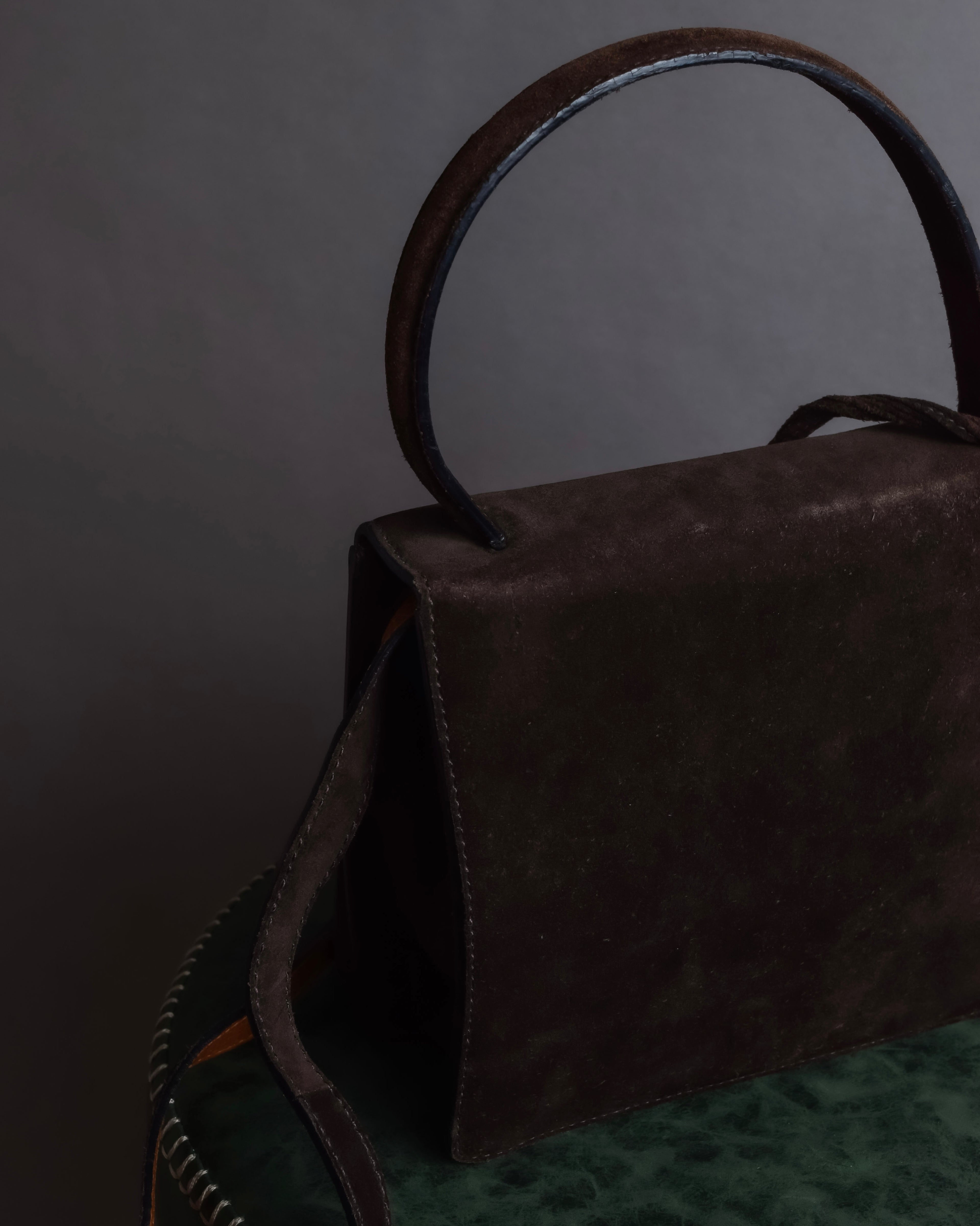 "LOEWE" Textured suede panel barcelona shoulder bag
