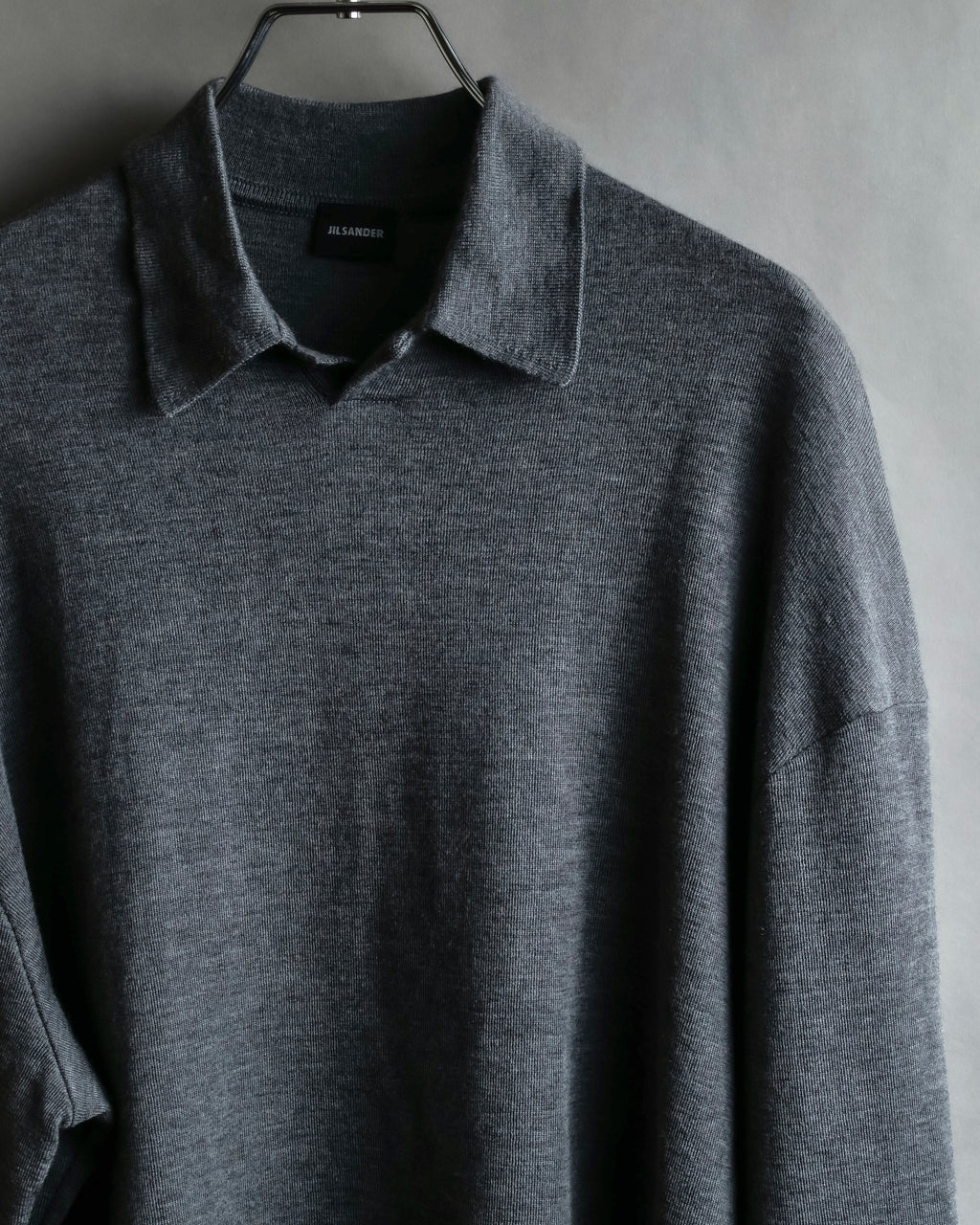 "JIL SANDER" Polo collar design wool knit pullover