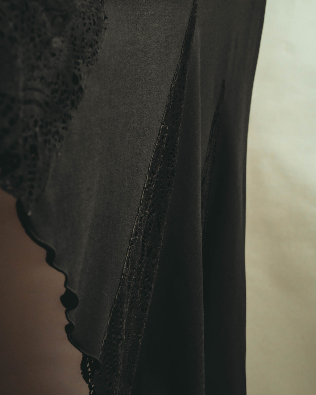 "HIROKO KOSHINO PRET" 90's-00's Elegant lace panel sleeveless maxi dress