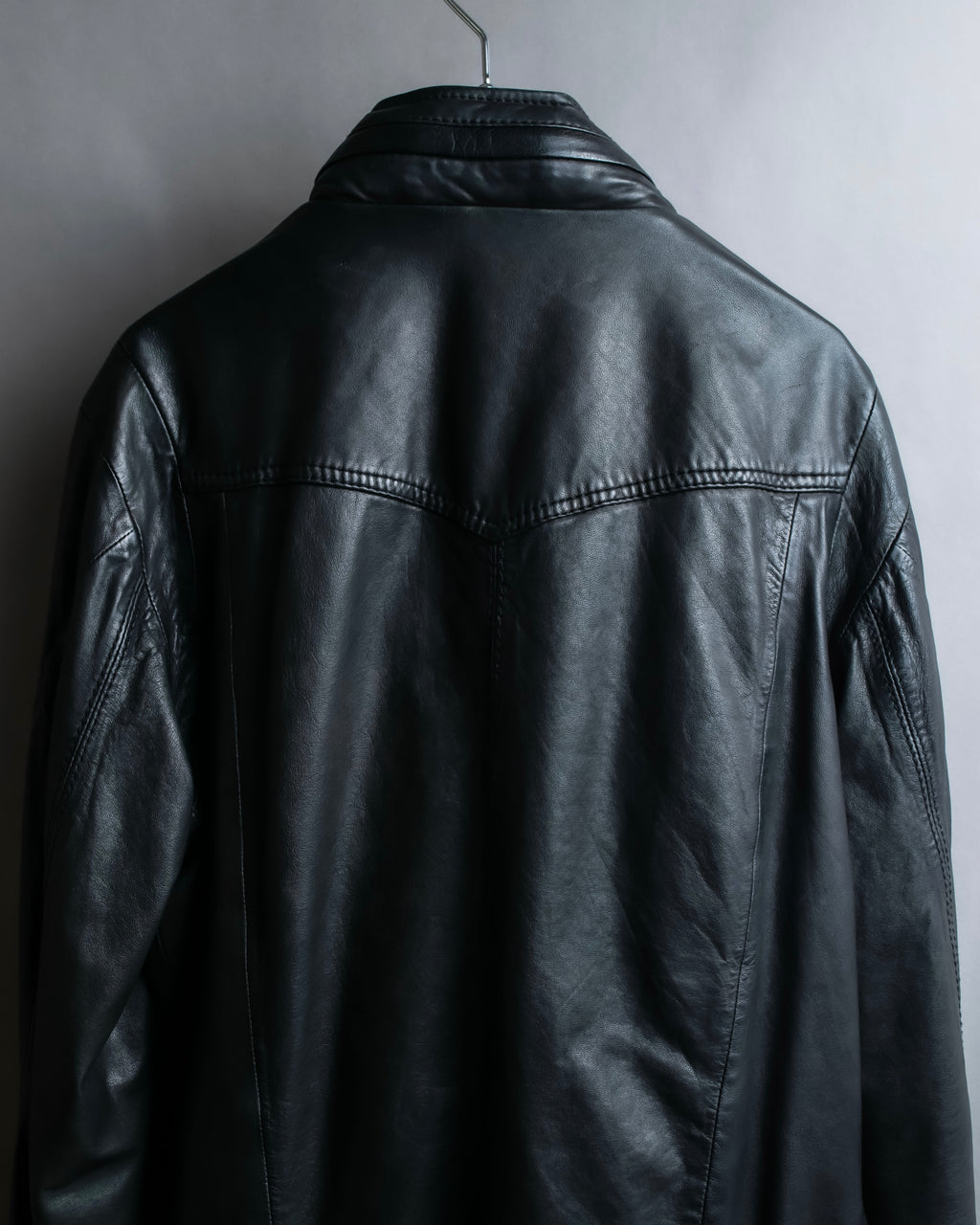 "DIESEL" Oversized stand collar lamb leather jacket