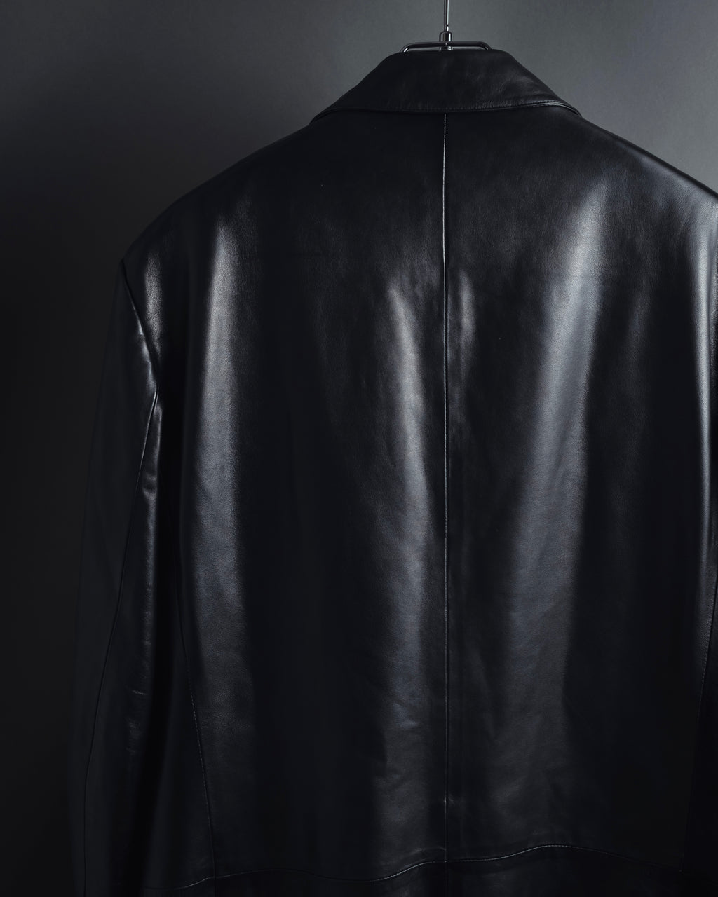 "Salvatore Ferragamo" Straight silhouette leather tailored jacket