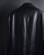 "Salvatore Ferragamo" Straight silhouette leather tailored jacket