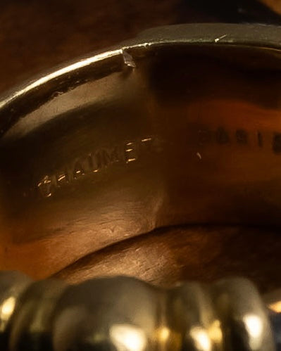 "CHAUMET" Onyx black gold combination ring