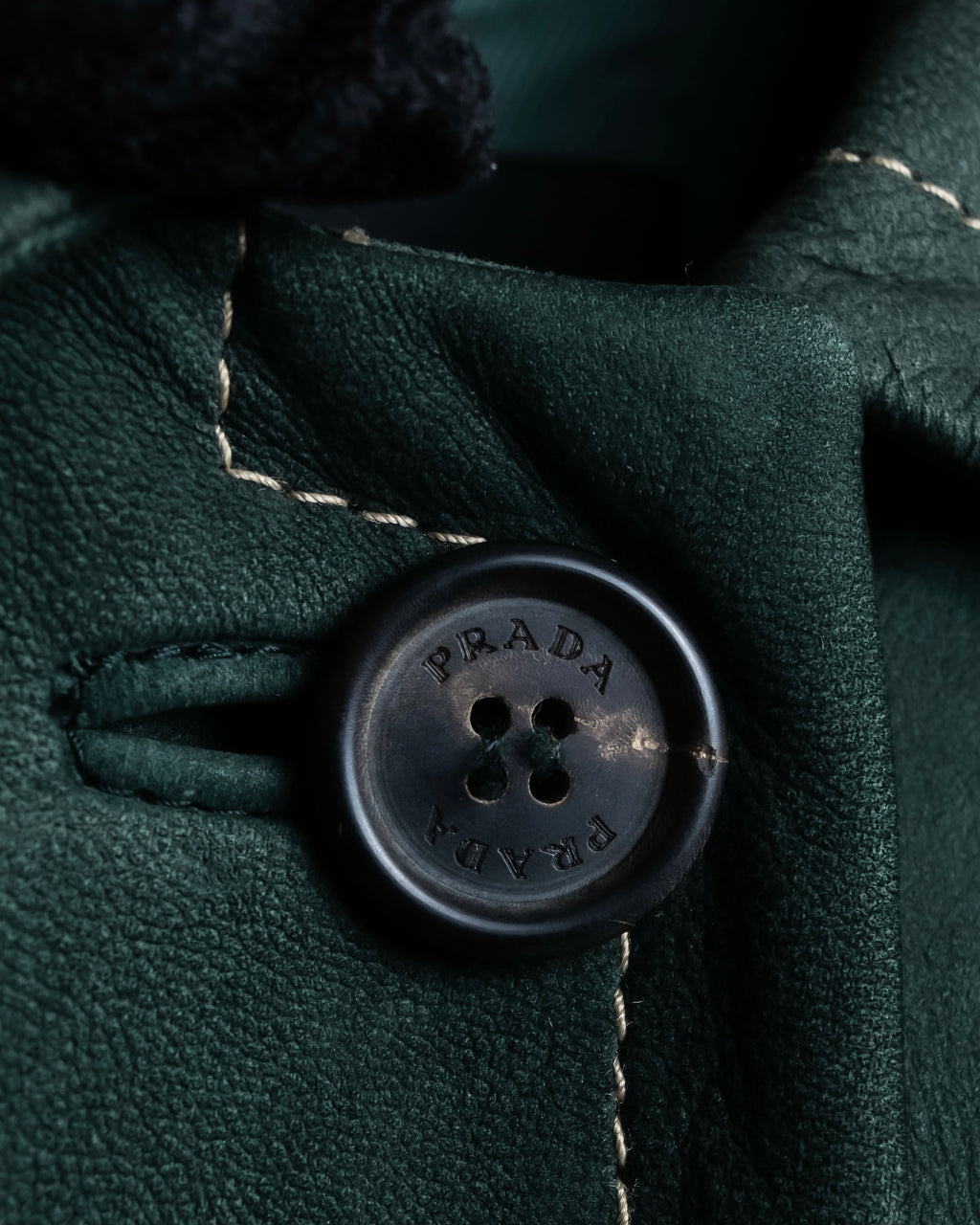 "PRADA" Stitching design suede belted coat