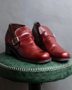 "tricot COMME des GARCONS"
 Belted heel leather pumps