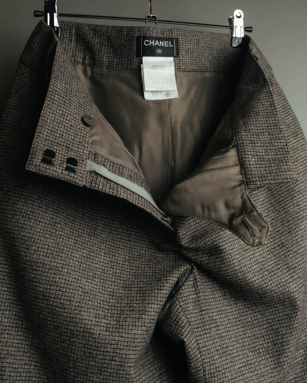 -SPECIAL- “CHANEL” 05AWmicro houndstooth tweed wide trousers