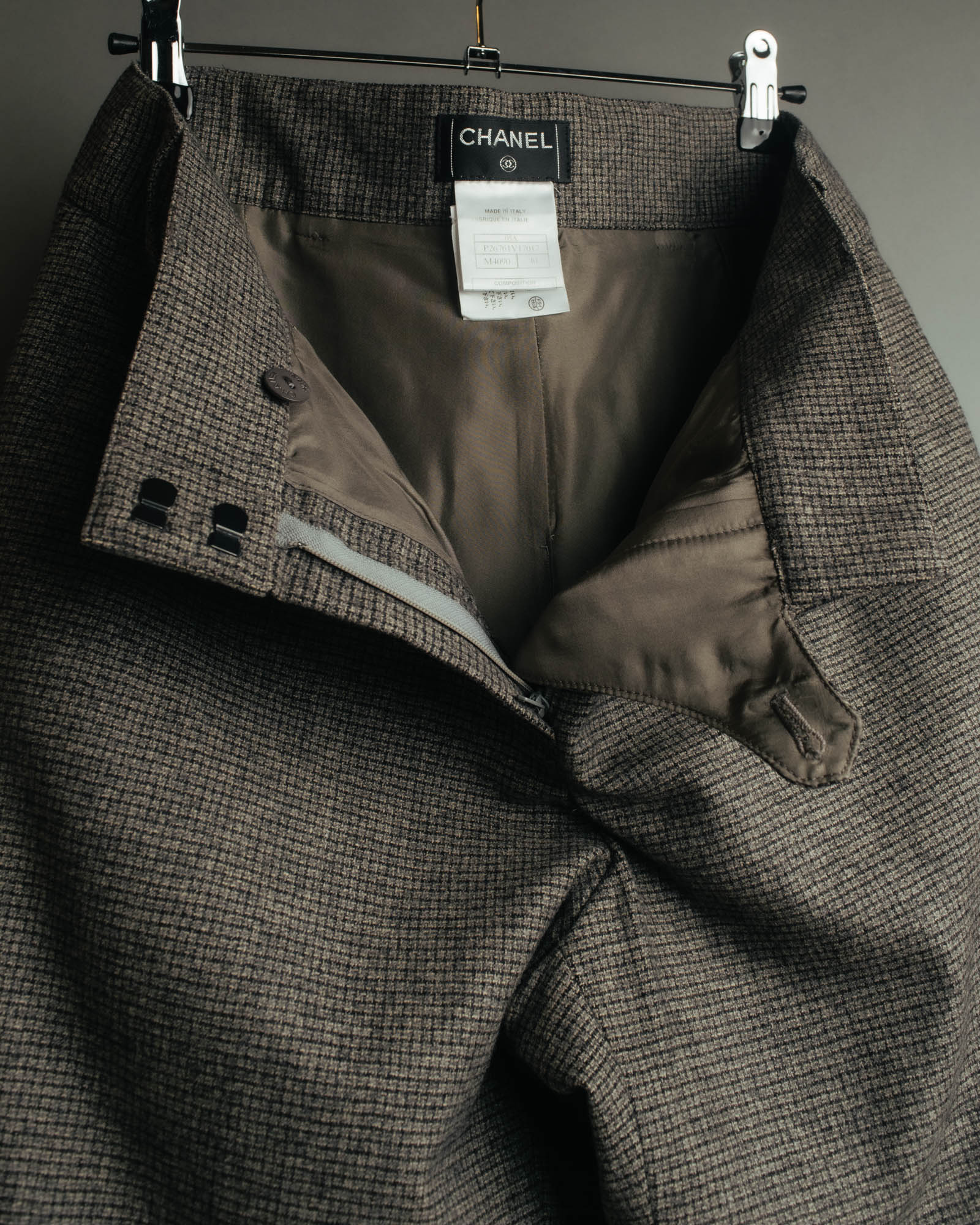 -SPECIAL- “CHANEL” 05AWmicro houndstooth tweed wide trousers