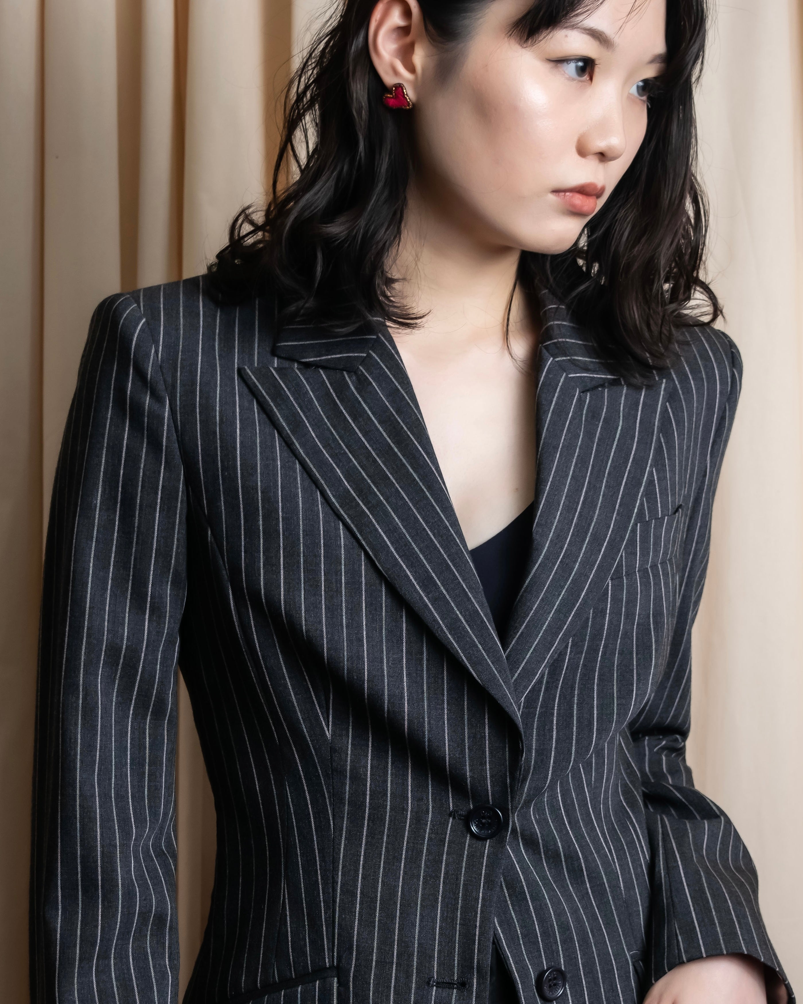 "Dolce & Gabbana" White striped shaped tailored jacket