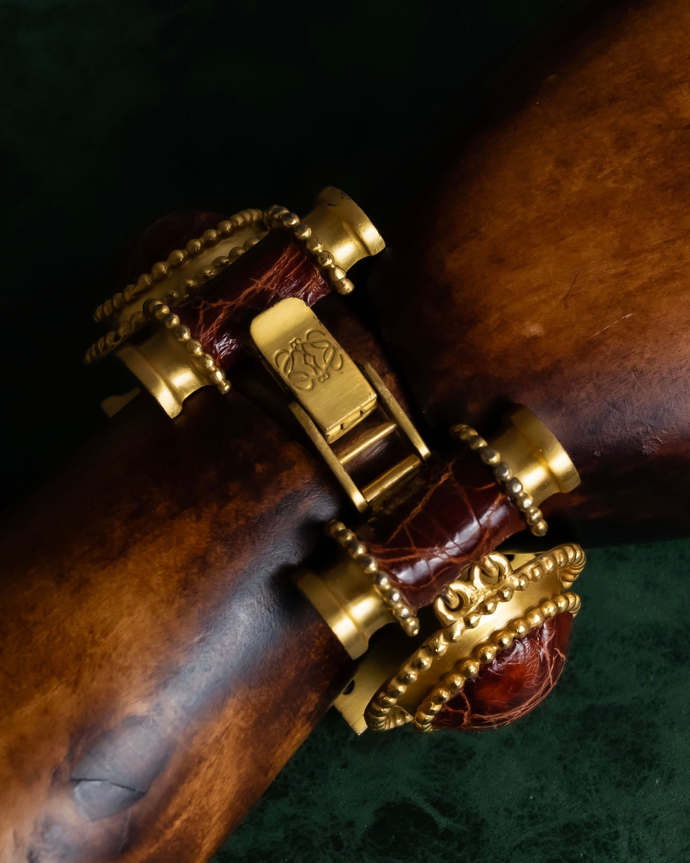 "LOEWE" Gold metal dome motif bracelet