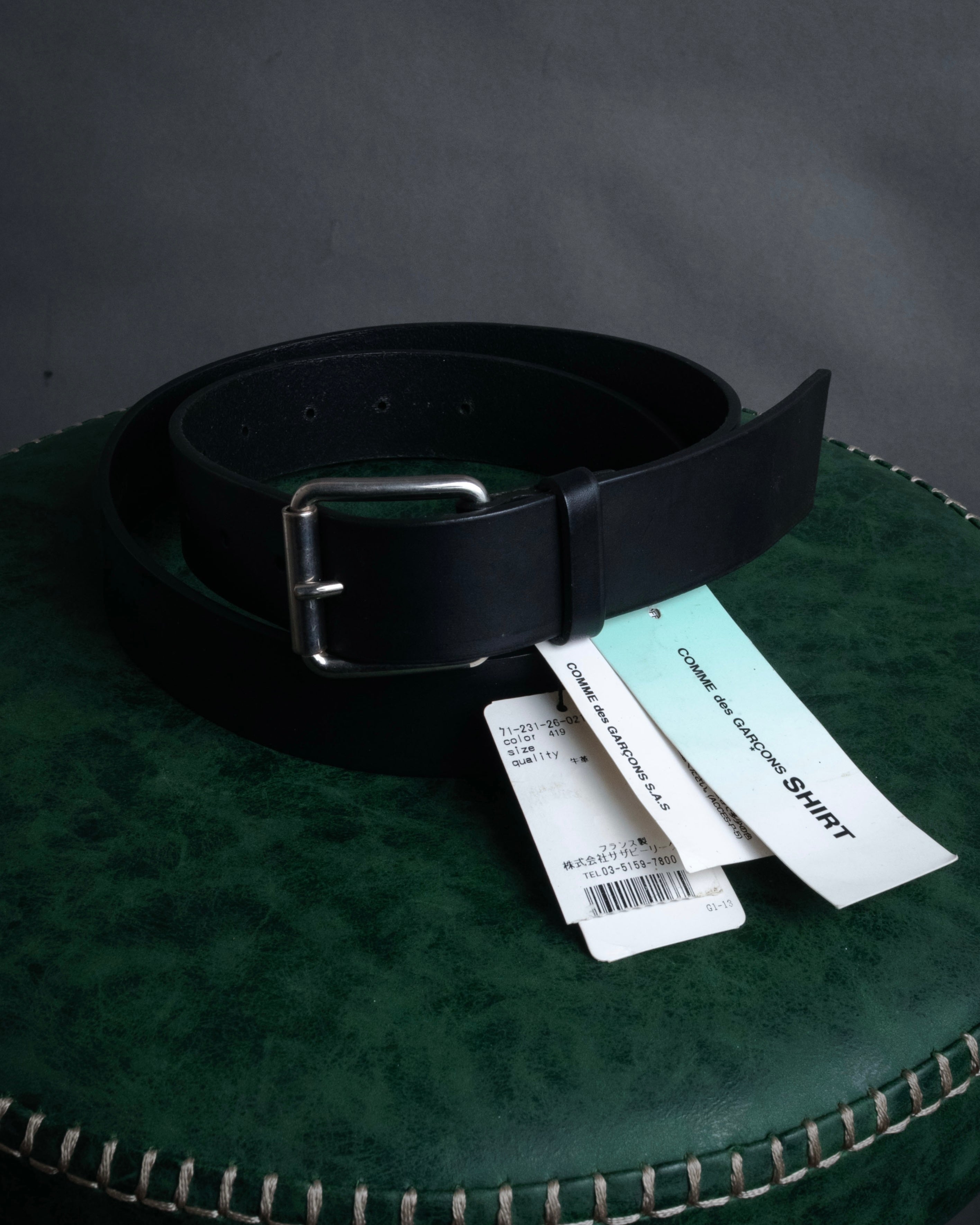 COMME des GARCONS SHIRT” 00's Minimal leather roller belt – MOOD