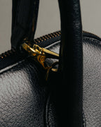 "Salvatore Ferragamo" 90's-00's Vintage iconic gancini pebbled leather dome top handle bag