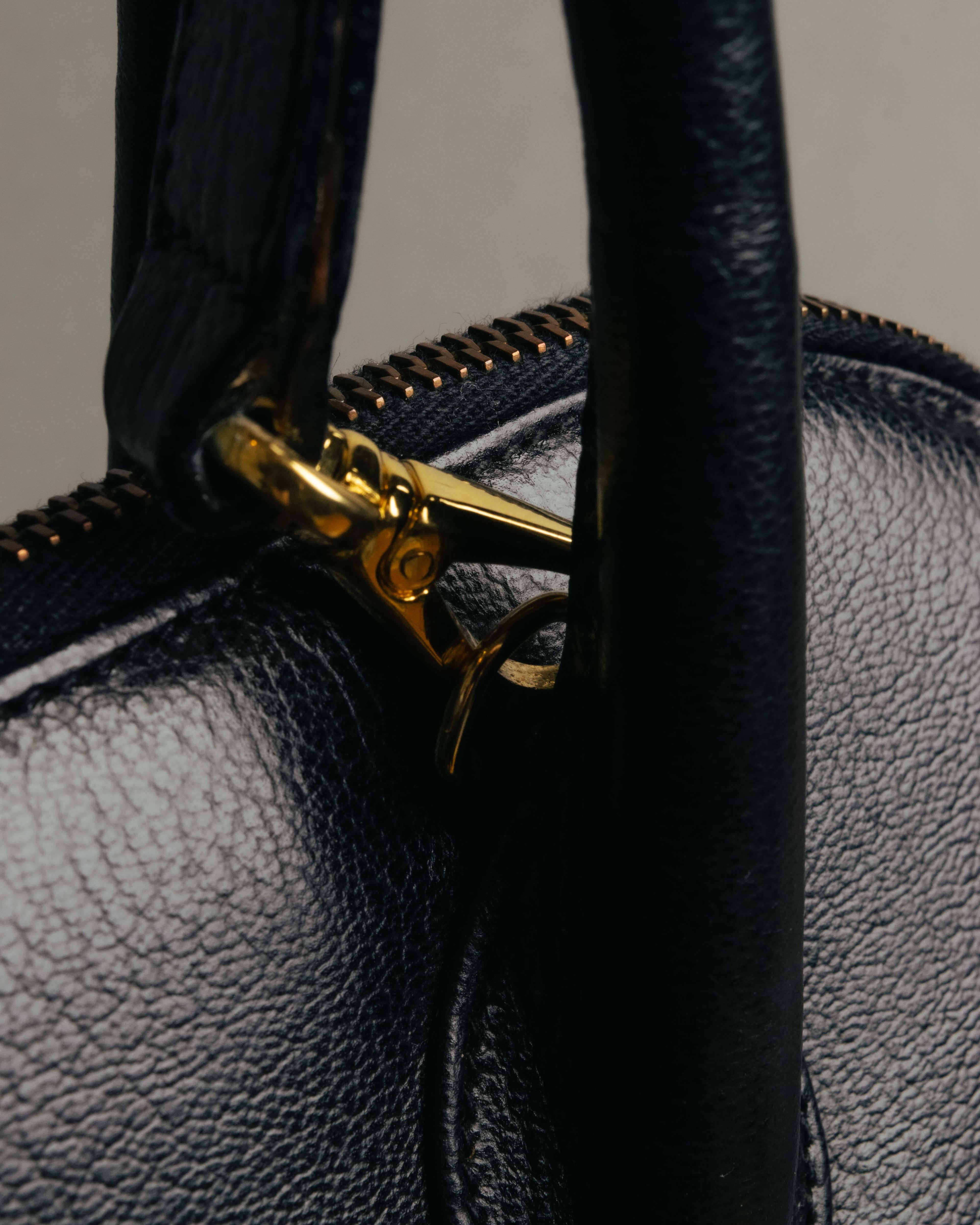 "Salvatore Ferragamo" 90's-00's Vintage iconic gancini pebbled leather dome top handle bag