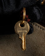 "LOEWE" 80's-90's Logo engraved suede leather combination business bag