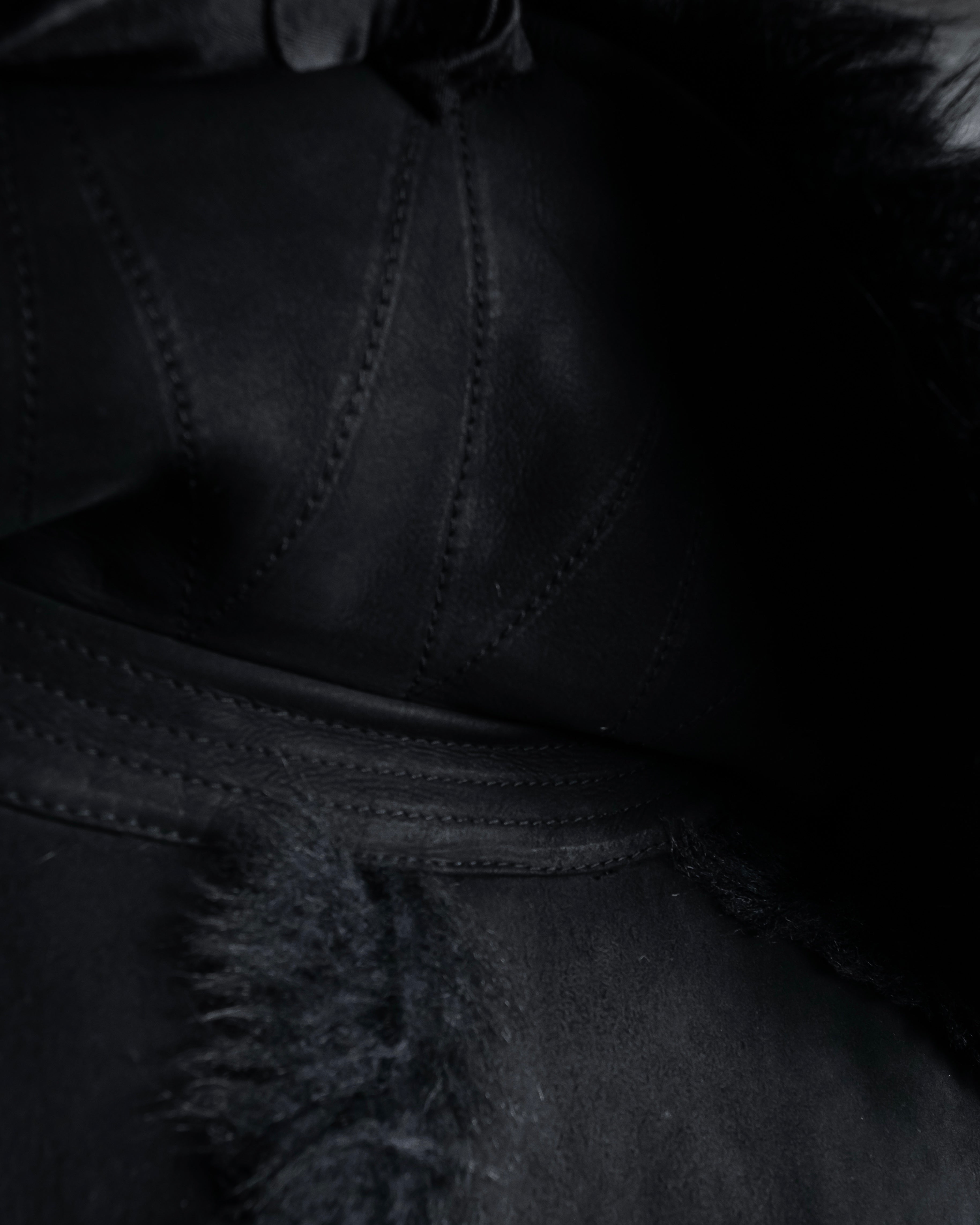 -SPECIAL- "GUCCI" 90's-00's Leather combination fur long coat