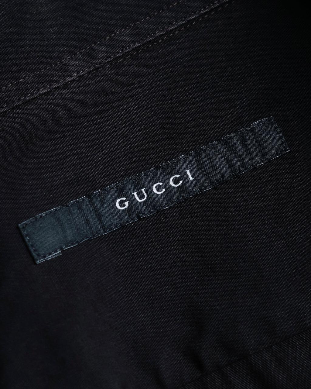 "GUCCI" Spread collar embroidered cotton shirt