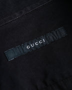 "GUCCI" Spread collar embroidered cotton shirt