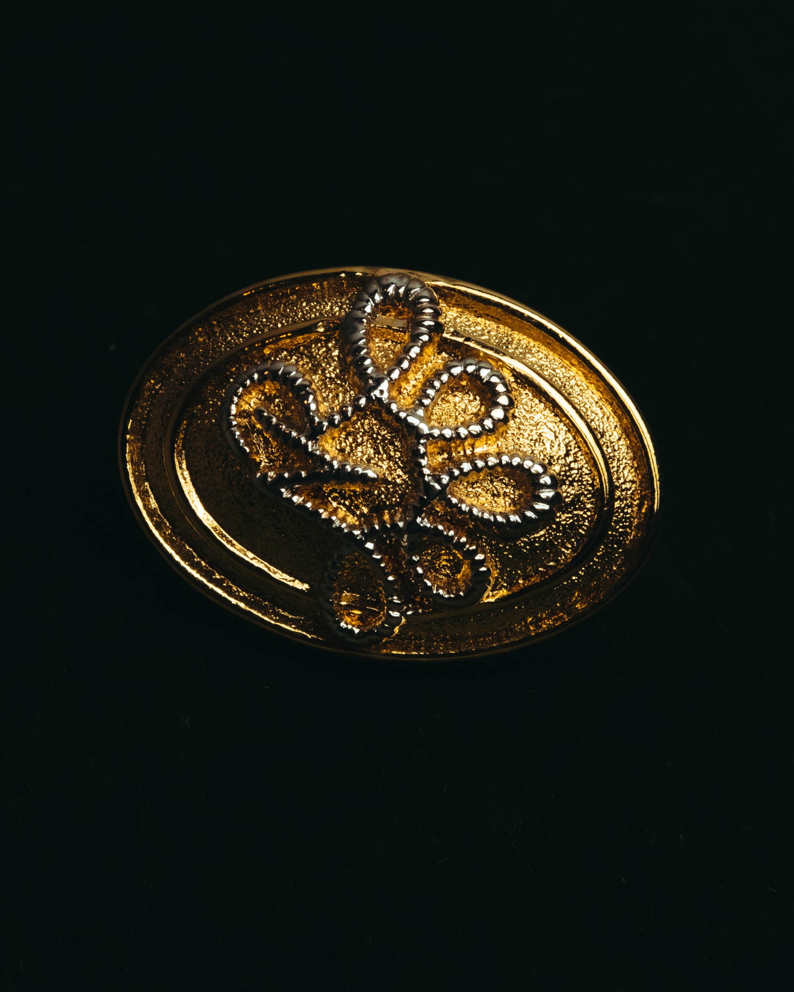 “Nina Ricci” 80's-90's Gold-tone floral clip-on earrings