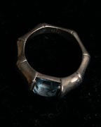 "GUCCI" Bamboo motif stone top silver ring