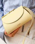 JIL SANDER/ “Cannolo” Mini Flap Shoulder Bag Lemon Yellow