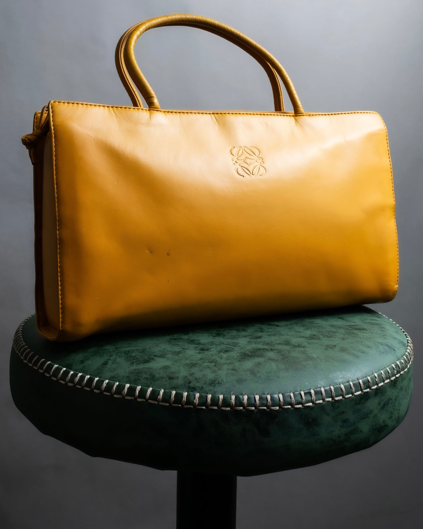 "LOEWE" Horizontal design vivid yellow color amazona bag