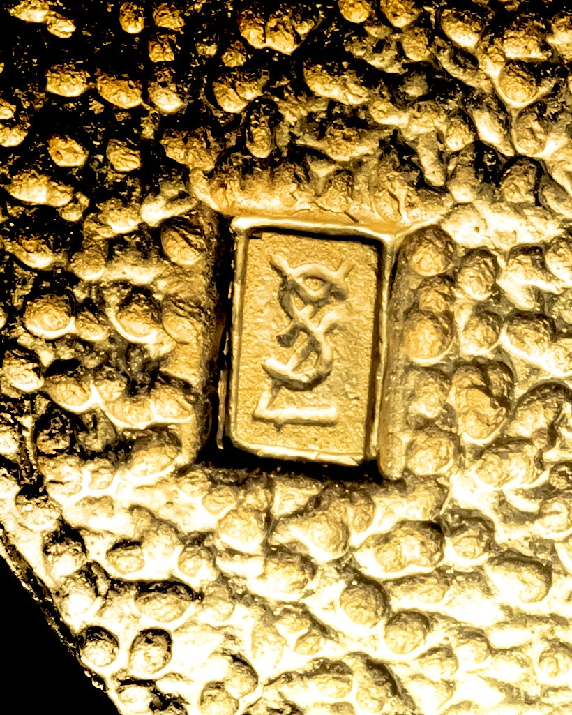 "YVES SAINT LAURENT" Vintage drop motif gold chain necklace