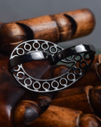 "Maison Martin Margiela" Black lacquered hollow double finger ring