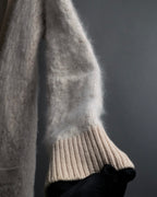 "Chloe" Angora mix standing up long cardigan