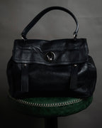 “YVES SAINT LAURENT” Late 2000s Muse Two grained leather flap hand bag