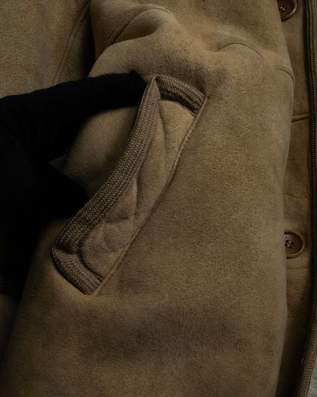 "LOEWE" 90's Panel-switched design mouton shearling coat