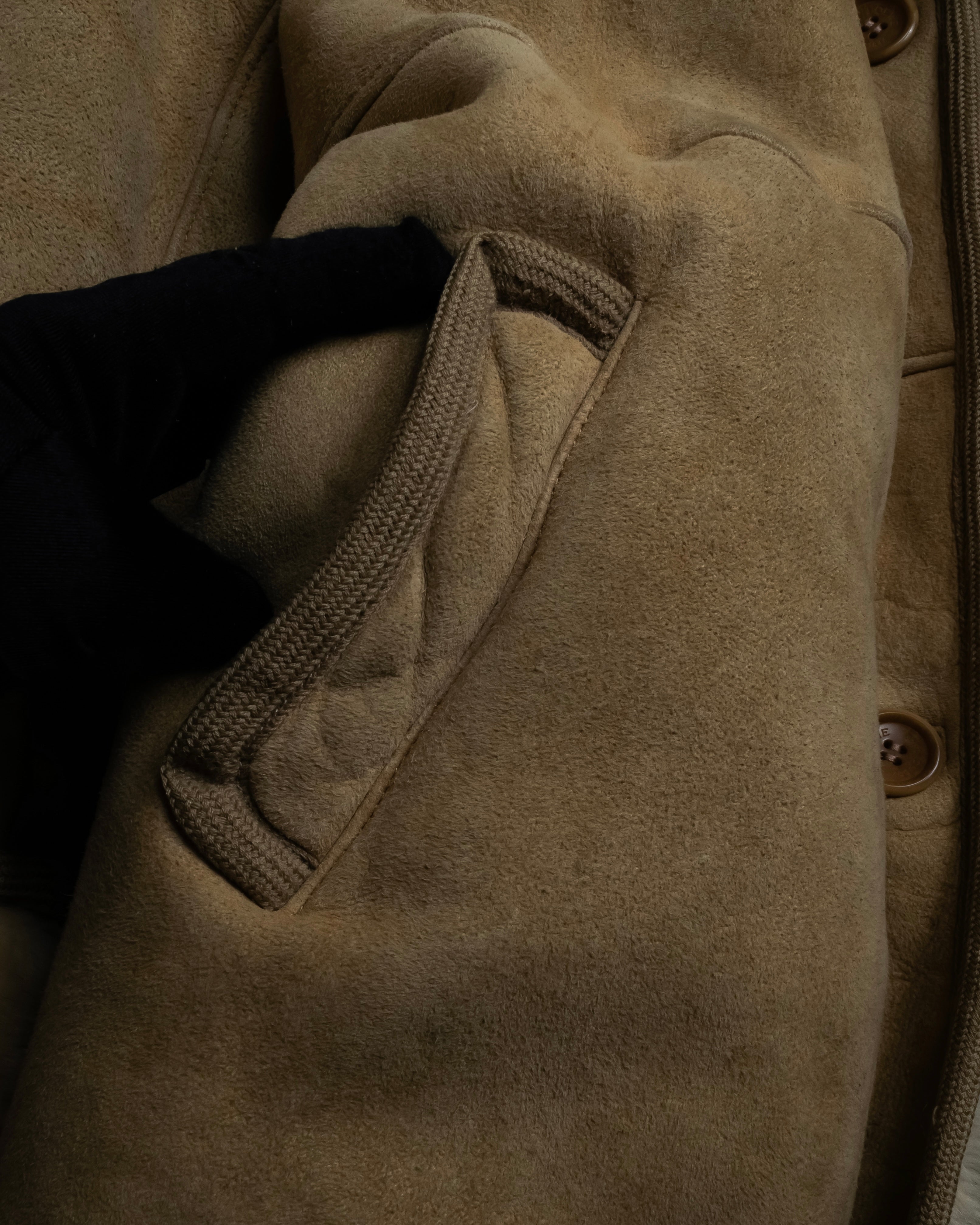 "LOEWE" 90's Panel-switched design mouton shearling coat
