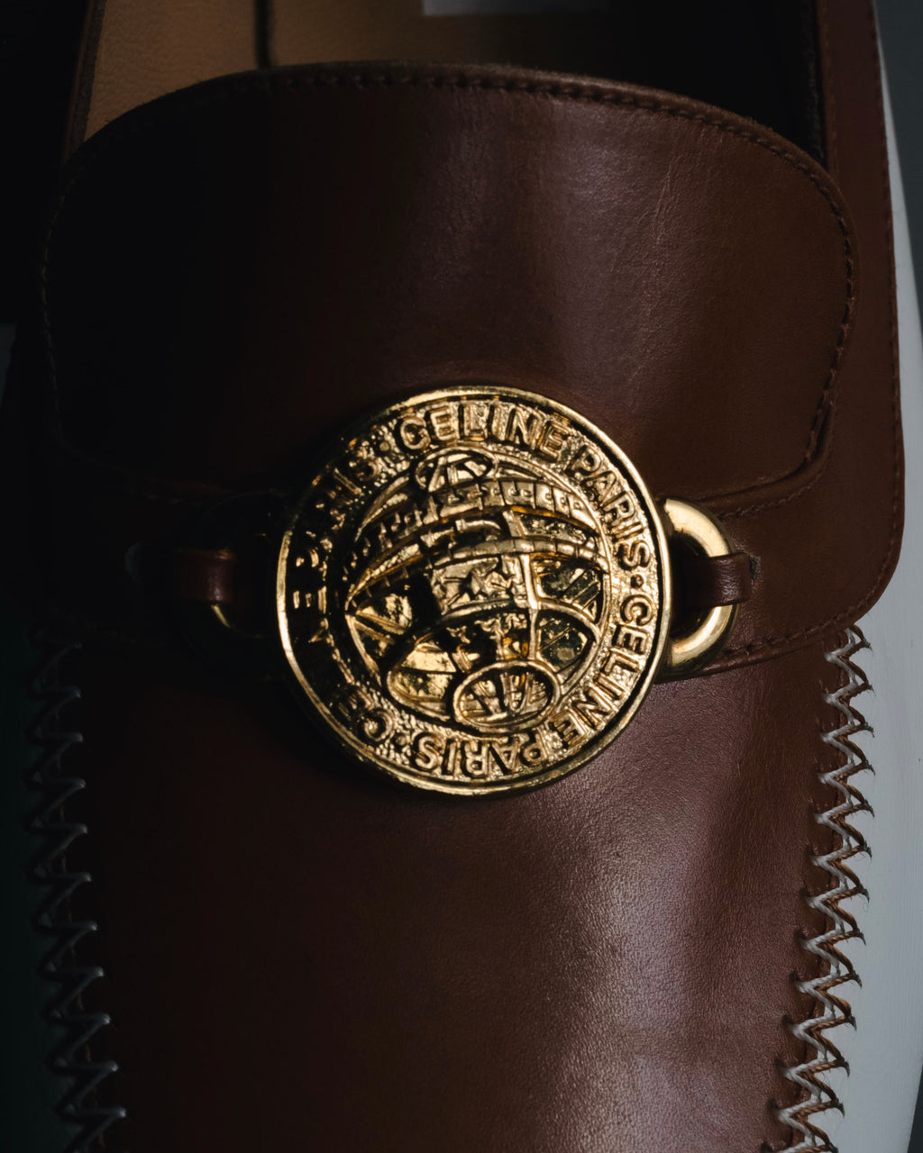 "CELINE" 70’s-80’s Spectator triumph medallion loafers