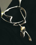 “BALENCIAGA” 2017-2023 organic heart and arrow clip-on drop earrings