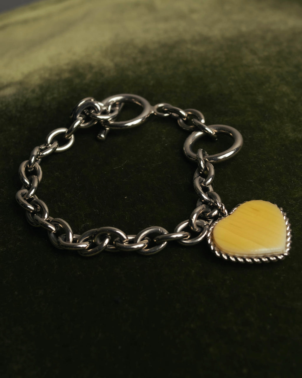 “LOEWE“ 16AW Yellow heart charm chain bracelet