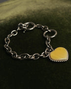 “LOEWE“ 16AW Yellow heart charm chain bracelet