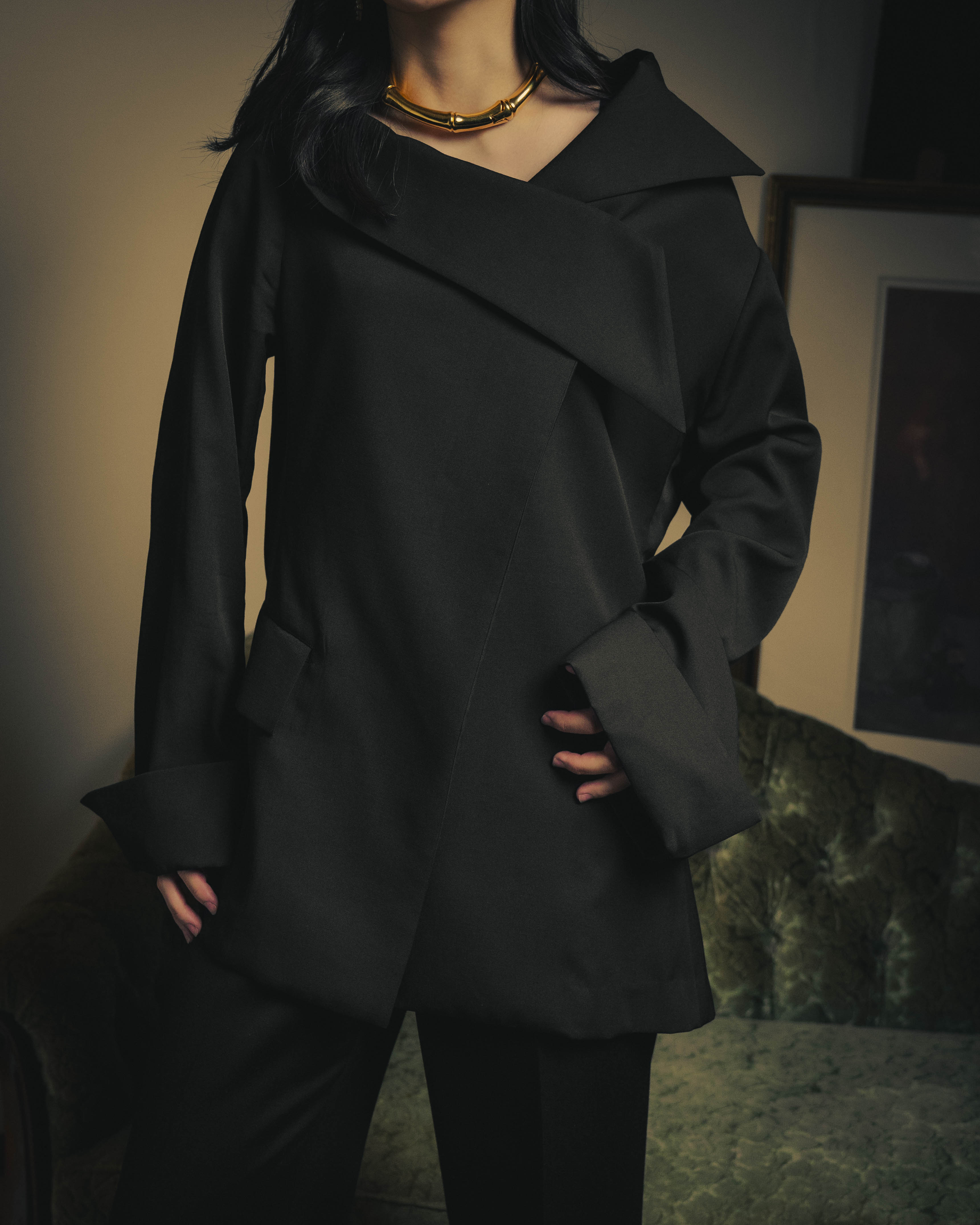 –SPECIAL– "Yohji Yamamoto" 98AW Sculptural asymmetric draped wool jacket