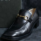 "GUCCI" Horsebit motif square toe heeled loafers