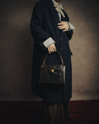 –SPECIAL– “GUCCI” 50’s-60’s Crocodile leather top handle bag