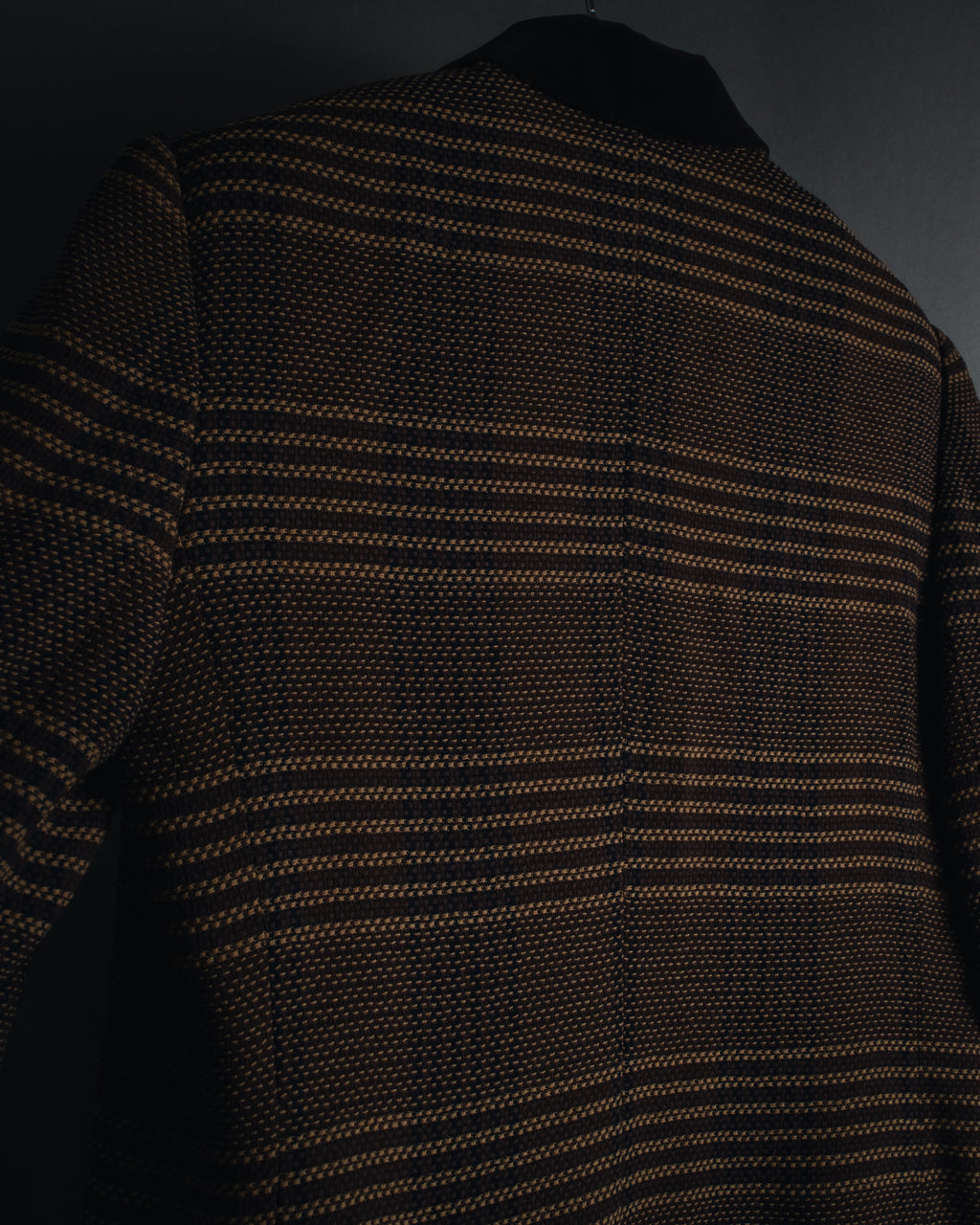 "CELINE" Late 80s–Early 90s velvet-collar woven jacket