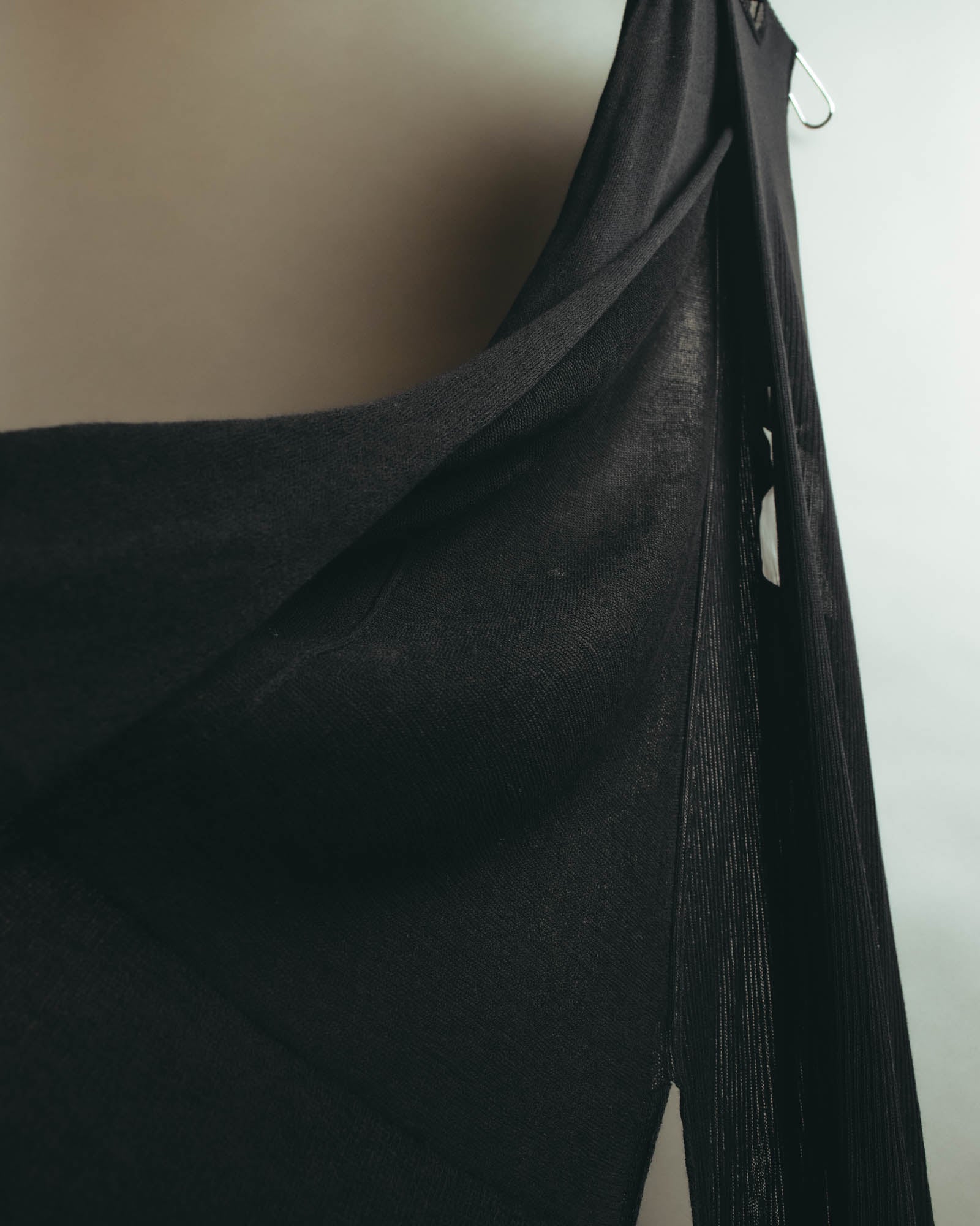“Yohji Yamamoto” 2010’s sheer cotton ribbed long dress