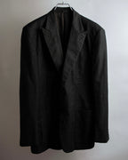 "HERMES" 90's Elegantly relaxed cotton linen tailored jacket