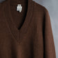 "HERMES" 100% cashmere V neck design knit