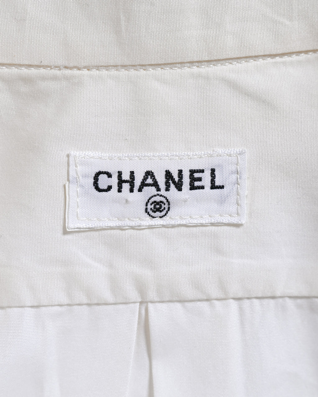 CHANEL/  Front Pleats Designed Fly Front Shirt with Gold CC Button