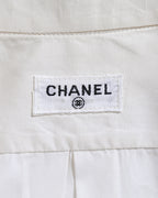 CHANEL/  Front Pleats Designed Fly Front Shirt with Gold CC Button