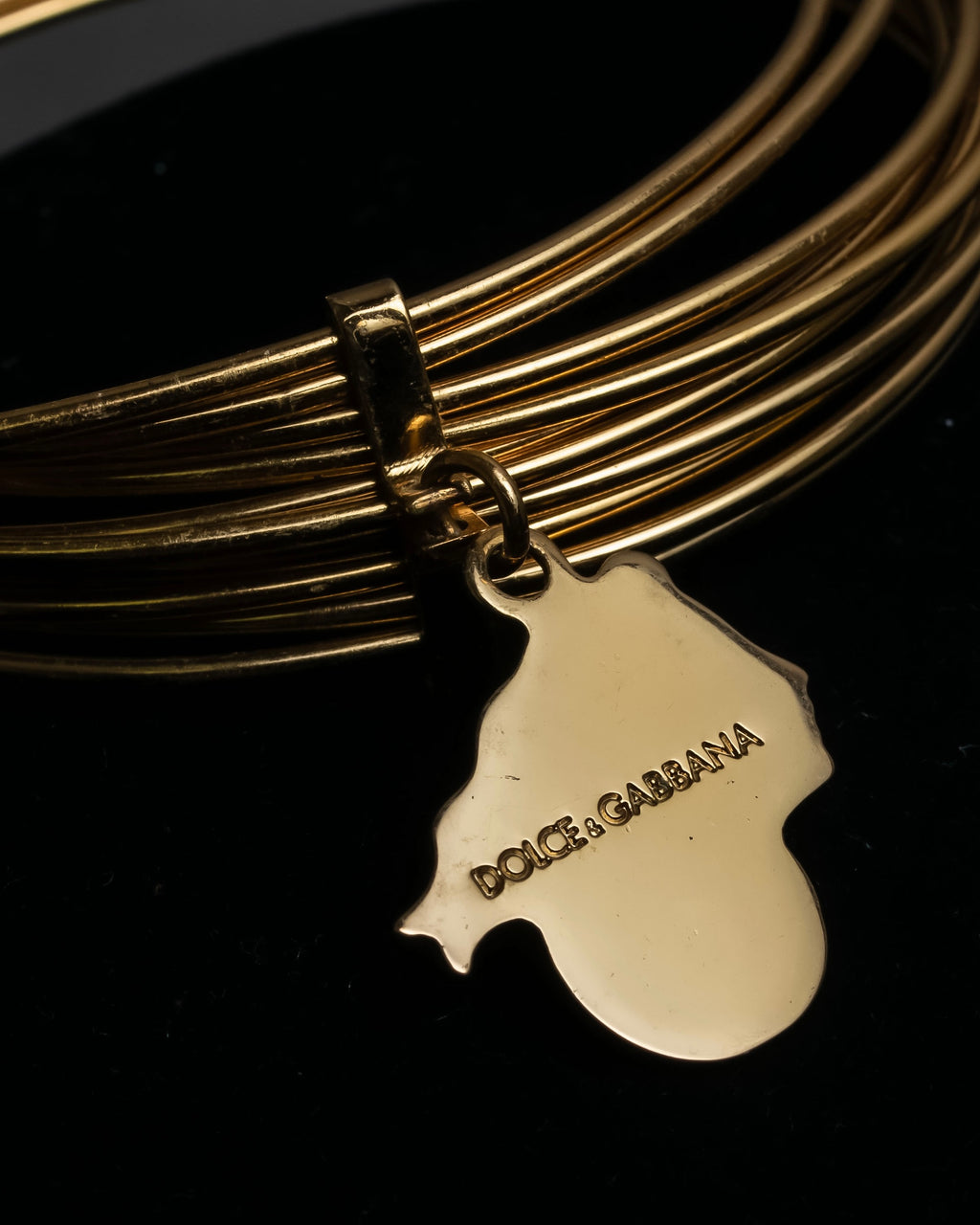 "Dolce & Gabbana" Ultra-thin wire layered gold metal bangle