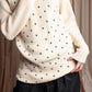 "Christian Dior" Star print frill detail cable knit tunic pullover