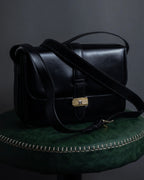 "CELINE" Classic flap design leather shoulder bag